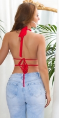 Preview: Super heißes Neckholder Top mit sexy Cut Outs in rot