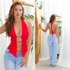 Preview: Super heißes Neckholder Top mit sexy Cut Outs in rot