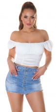 Süsses Sommer Carmentop mit Soft Cups in weiß