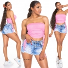 Preview: Tailliertes Bandeau-Top mit Soft-Cups - pink