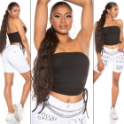 Preview: Tailliertes Bandeau-Top mit Soft-Cups - schwarz