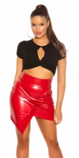 Bauchfreies Crop-Top mit sexy Cutout - schwarz