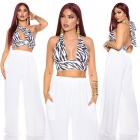 Preview: Rückenfreies Crop-Top mit Nackenbinde-Bändchen - zebra