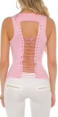 Preview: Sexy Top mit Schnürleiste im Rückenbereich - rosa