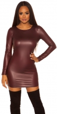 Kunstleder-Minikleid im sexy Wetlook - bordeaux