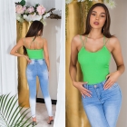 Preview: Basic Träger-Top mit Rund-Ausschnitt - smaragd