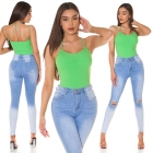 Preview: Basic Träger-Top mit Rund-Ausschnitt - smaragd