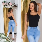 Preview: Basic Träger-Top mit Rund-Ausschnitt - schwarz