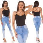 Preview: Basic Träger-Top mit Rund-Ausschnitt - schwarz