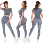 Preview: 2-tlg. Fitness-Set mit Shape Effekt - dunkelgrau