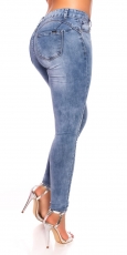 Preview: Stretch Jeans in modischer Waschung - blue washed