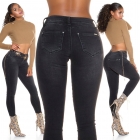 Preview: Sexy Push Up Skinny Jeans in schwarz