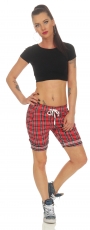 Preview: Baumwoll-Shorts im modischen Karo-Look - rot