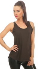 Lässiges Oversize Top im Vintage-Look - espresso