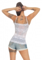 Süsses Träger-Spitzentop mit Brust-Polstern - weiß