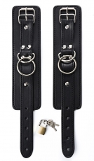 Preview: Erotisches Set mit Strassverzierung bestehend aus Handschellen, String, Stockings und Strumpfgürtel - schwarz