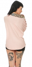 Preview: Oversize Rippstrick-Pullover mit Flecht-Verzierung - altrosa