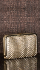 Elegante Abendtasche funkelnder Strass-Verzierung in gold