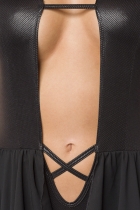 Preview: Sexy GoGo-Bodydress im Metallic-Look - schwarz