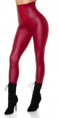 Thermo Wetlook High Waist Leggings mit Shape-Effekt - bordeaux