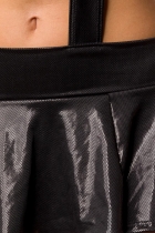 Preview: Sexy GoGo-Minikleid im metallic Look - schwarz