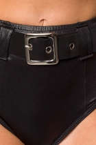 Preview: 3-tlg.Gogo-Set im Metallic Look - schwarz