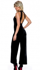 Preview: Umwerfender Samtoverall mit Paillettenverzierung - schwarz