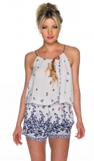 Luftiger Kurz-Overall im Boho-Style - weiß
