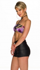 Preview: Sexy bauchfreies Bandeau-Top in violett/multicolor