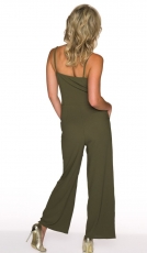 Overall im Marlene-Style mit auffälligen Ösen - oliv