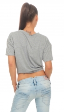 Preview: Bauchfreies Top zum knoten mit Print in stone