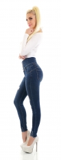 Preview: High Waist Skinny Jeans mit Vintage-Effekten in dark blue