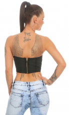 Preview: Sexy Bandeau-Top mit Zierschnürung - schwarz