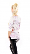 Preview: Langarmshirt mit modischen Skull-Print - violett
