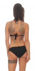Preview: Neckholder-Bikini mit Schmuckschnallen - schwarz