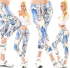 Preview: Modische Freizeithose mit frechen Skull-Prints in multicolor/blau