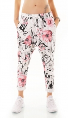 Freizeithose im modischen Harems-Look - multicolor/weiß