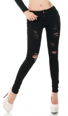 Sexy Skinny-Jeans im Destroyed-Look - schwarz