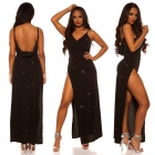 Preview: Sexy Trägerkleid mit Wickel-Ausschnitt - schwarz