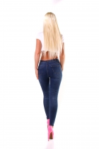 Preview: Sexy Skinny-Jeans mit Button-Leiste in blue washed