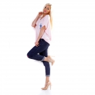 Preview: Legeres Shirt mit süßem Glamour-Flamingo - rosa