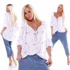 Preview: Legere Tunika mit Bindebändchen - weiß