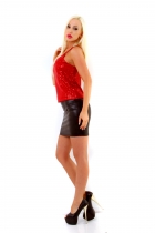 Preview: Sexy Party-Top mit Glamour-Effekt - rot