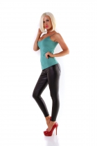 Preview: Basic Spaghettiträger-Top - petrol