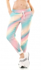 Freizeithose im bunten Regebogen-Design - multicolor