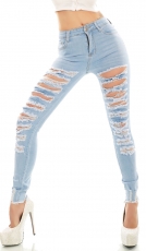 Sexy Skinny-Jeans mit frechen Vintage-Effekten - light blue