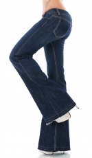 Modische Flare Cut Jeans mit Vintage-Effekten in blue washed