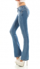 Middle Waist Bootcut-Jeans in heller Waschung - light blue