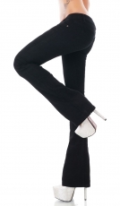 Stretch-Jeans im Bootcut-Style - schwarz