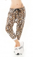 Freizeithose im witzigen rassigem Animal-Print in braun